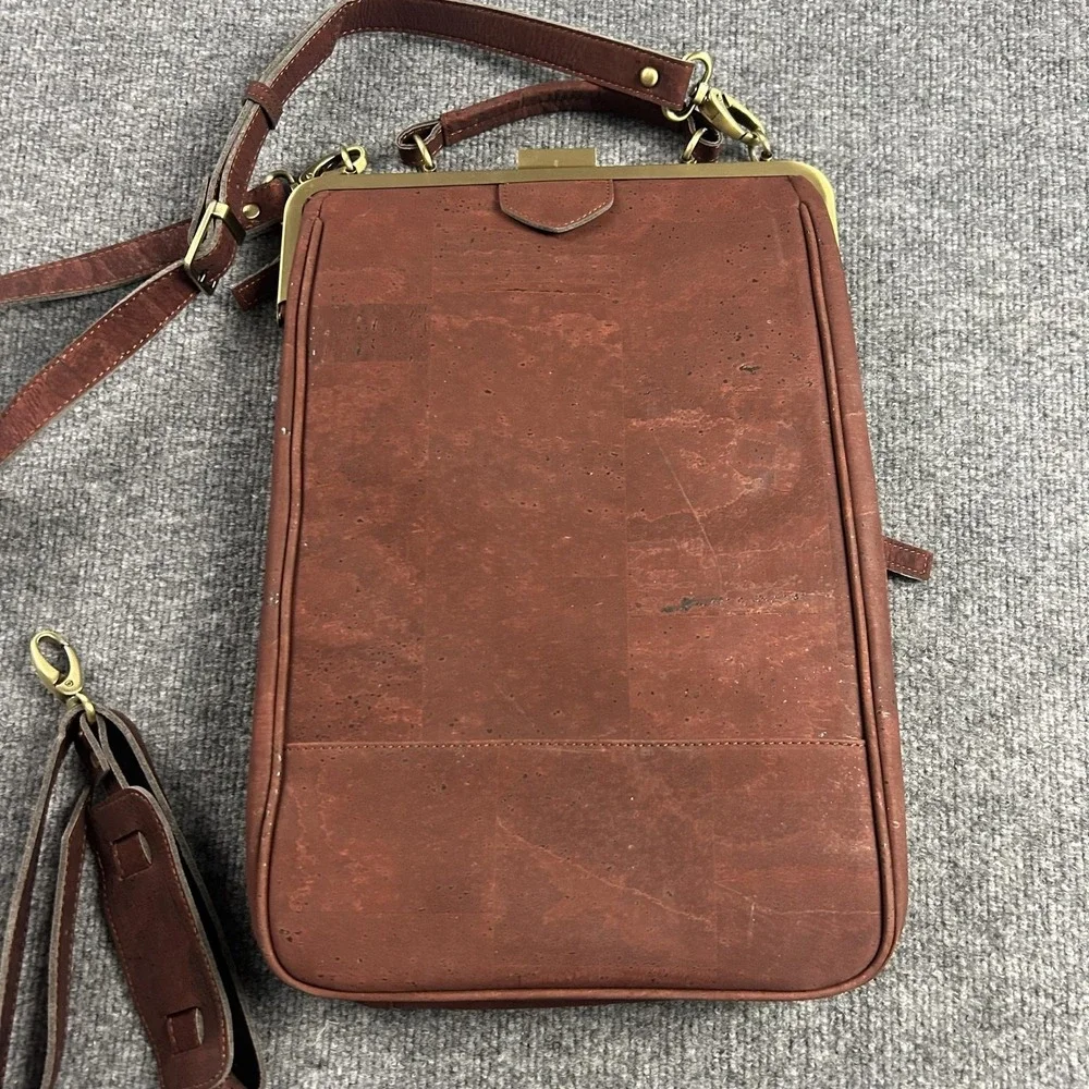 Laflore Bobobark Laptop Bag Womens Large Brown Cork Crossbody Business Work